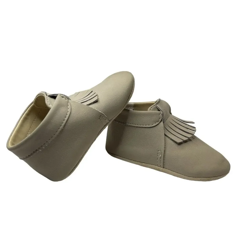 Janie and Jack Baby 12-18 Months Tan Slip-On Moccasins Crib Shoes Soft Soles NEW